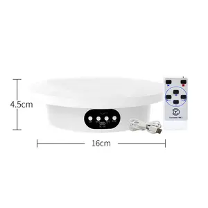 Turntable-BKL 16cm remote control battery powered Photography turntable rotating stand rotary plate forJewelry cosmetics display