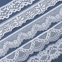 Dentelle blanche élastique brodée ajourée à prix d'usine pour accessoires vestimentaires DIY faits main en stock