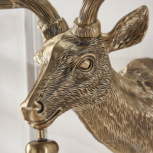 <span class=keywords><strong>นาฬิกา</strong></span>แขวนผนังรูปกวาง ตกแต่งบ้าน ทำจากทองเหลือง เหมาะสำหรับห้องนั่งเล่น ของตกแต่งบ้าน ของขวัญ งานฝีมือโลหะ - Product Image 4