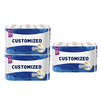 Papier toilette gaufré blanc 2 ou 3 plis, ultra doux, en pâte de bois vierge, respectueux de l'environnement, OEM ODM