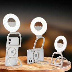 Support de téléphone magnétique avec anneau lumineux LED et trépied pour selfies, compatible avec les barres lumineuses magnétiques, support pour smartphone pour <span class=keywords><strong>iPhone</strong></span> Samsung - Product Image 1