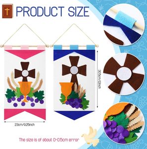 Kit <span class=keywords><strong>de</strong></span> 6 uds <span class=keywords><strong>de</strong></span> pancartas <span class=keywords><strong>de</strong></span> <span class=keywords><strong>Primera</strong></span> Comunión para niños y niñas, pancarta <span class=keywords><strong>de</strong></span> <span class=keywords><strong>primera</strong></span> comunión <span class=keywords><strong>de</strong></span> fieltro, artesanía DIY, decoración <span class=keywords><strong>de</strong></span> Banco <span class=keywords><strong>de</strong></span> iglesia cristiana católica - Product Image 2
