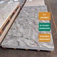 VJOIN 1220X2440Mm Feuille de plastique de bambou Transparent Flexible UV PVC Marbre Mur Placage de bois Panneau de roche de carbone Panneau de charbon de bois
