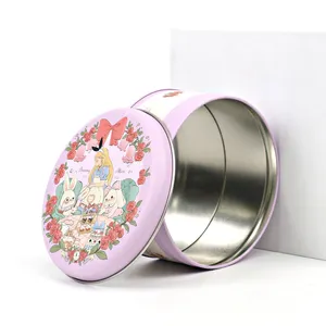 Hot Sale Round Empty Candy Storage Tin Container Cookie Biscuit Sweets Metal Can Christmas Gift Metal Tin Box Packaging