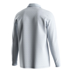 Camiseta Casual Ecológica Sublimada, Camiseta Blanca de Manga Larga Tipo Polo para Hombre con Cierre y Cuello Alto - Product Image 4