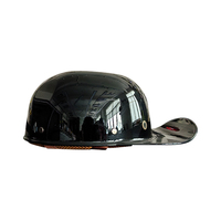 BYB/RNG negro brillante gorra de béisbol Retro medio sombrero casco Pedal luz gorra casco de motocicleta