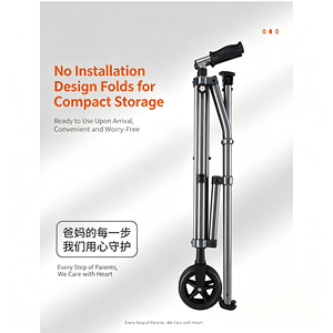 Lightweight Height Adjustable <b>Rollator</b> <b>Walker</b> With Two Wheels For Home Hospital Use Durable Easy Operation Manual Mobility Aid - Product Image 4