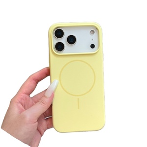 Étui de téléphone en silicone liquide magnétique couleur unie pour 17 Pro Max 15 Pro <span class=keywords><strong>13</strong></span>/14 - Rose pour femmes - Product Image 3
