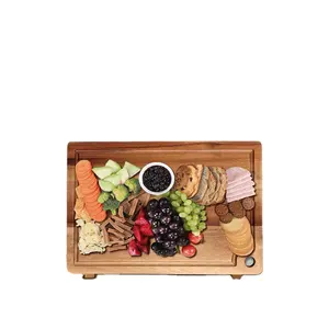 Eco-Style Household Portable Acacia Wood Cutting Board Antibacterial Mildew-Proof Solid Wood Kitchenware Food Serving Parties