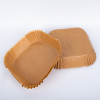 Doublure en silicone double face anti-graisse de qualité alimentaire, imperméable, recyclable, papier sulfurisé de cuisine, doublure pour friteuse à air, gâteau