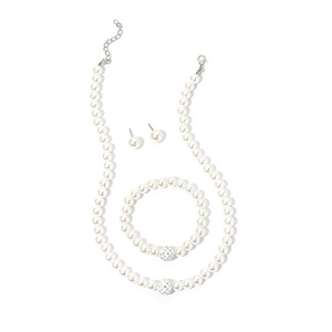 3 PCS <b>Set</b> Imitation Pearl Necklace <b>Bracelet</b> <b>Earring</b> Stud <b>Set</b> Fireball Pearl Beaded Women Luxury Bridal Party Jewelry <b>Set</b> - Product Image 6
