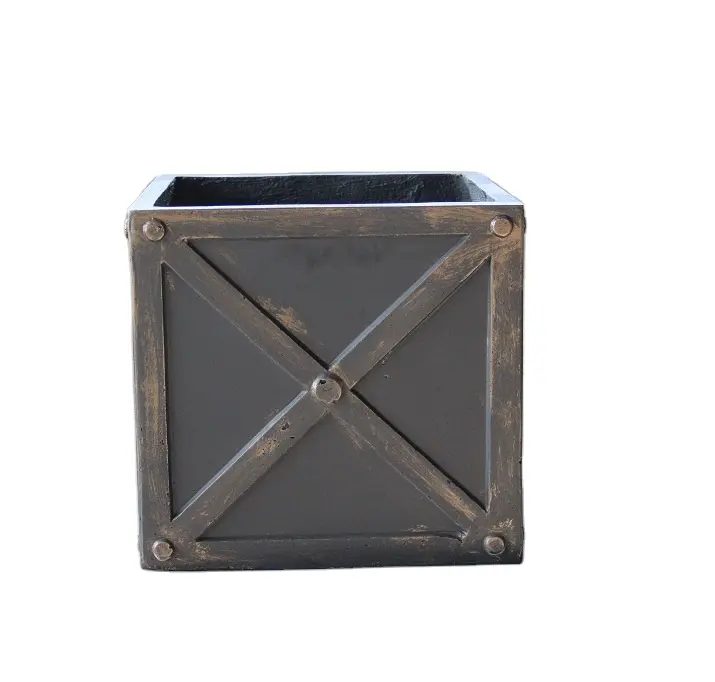 Square Fiberglass Cross Planter