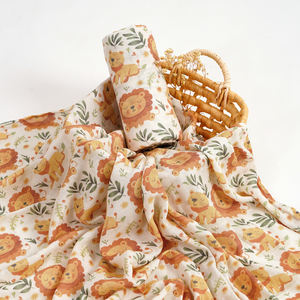 Coperte in mussola di cotone di bambù con stampa digitale-telo da bagno e avvolgente per neonati per comodità e biancheria da letto - Product Image 1