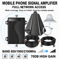 Repetidor de Señal Móvil ANTUKO 900 1800 2100 MHz, Amplificador de Señal Móvil Tribanda, Amplificador de Señal de Teléfono Celular