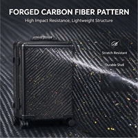 Valise en fibre de carbone forgée 16-30 pouces avec cadre en aluminium, couleur et finition personnalisées OEM ODM