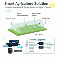 Transmetteur industriel de température, d'humidité et de conductivité électrique du sol avec interface Modbus RS485/RS232 pour la surveillance intelligente de l'irrigation en serre