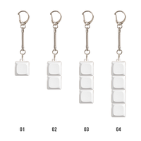 PYDLife Sublimation blanc clavier Fidget porte-clés Durable fonctionnel porte-clés personnalisé PBT clavier porte-clés pour autocollant UV