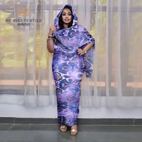 Voile de polyester ethnique de qualité supérieure, tissu imprimé africain, vêtements musulmans islamiques de Dubaï, robes Abaya, Toub pour femmes soudanaises