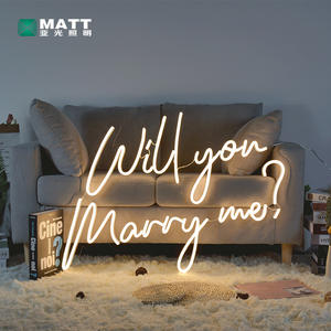 Letreiros de LED Neon Personalizados Matt Dropshipping Will You Marry Me em Acrílico+Neon Flex para Decoração de Casamentos e Empresas - Product Image 4