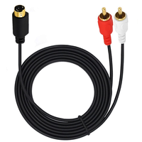 Vergoldetes Mini-DIN 4-Pin S-Video Stecker auf 2RCA Stecker Koaxial Twisted-Pair PVC-Ummanteltes AV-Stromkabel