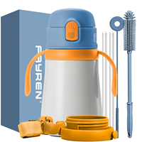 Bouteille d'eau isotherme pour enfants, sans BPA, avec impression personnalisée de motifs mignons et logo, et bouchon à pression