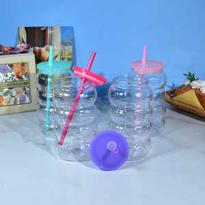 Vaso de Cerveza Libby de Plástico Acrílico Transparente de 16 oz con Logotipo Personalizado, con Tapa y Pajita de Colores - Product Image 6