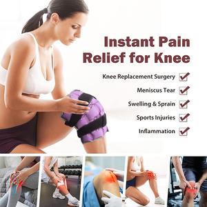 World-bio Púrpura Ajustable Rodilla Paquete de hielo Terapia Gel de hielo Brace para la artritis de la rodilla Alivio del dolor muscular - Product Image 5