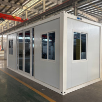 Maison conteneur pliable sur mesure, assemblage rapide, isolée en laine de roche, dortoir préfabriqué avec module salle de bain FOB