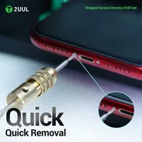 Jeu de forets extracteurs de vis 2UUL SD90 pour la réparation des vis endommagées des téléphones portables, outils de réparation pour téléphones mobiles