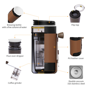Cafetera portátil con filtro, taza Manual, Kit de café para acampar a mano, cafetera Expresso <span class=keywords><strong>Express</strong></span> - Product Image 2