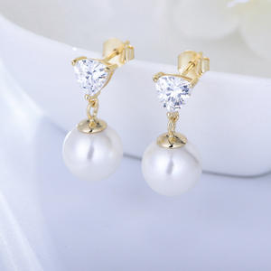 Nouvelles boucles d'oreilles en argent sterling S925 avec perles d'eau douce, style minimaliste, bijoux pour femmes, vente en gros - Product Image 6