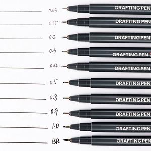 Ensemble de 11 stylos manga à pointes fines, encre noire, feutres fins pour le dessin, la calligraphie, le croquis et le traçage - Product Image 3
