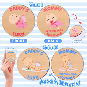 Nouvelles pièces <span class=keywords><strong>de</strong></span> monnaie <span class=keywords><strong>de</strong></span> décision pour les parents, cadeau <span class=keywords><strong>de</strong></span> baby shower pour accessoires photo, pièce <span class=keywords><strong>de</strong></span> monnaie amusante en bois pour bébé, pièce <span class=keywords><strong>de</strong></span> monnaie pour maman et papa pour la <span class=keywords><strong>grossesse</strong></span> - Product Image 5
