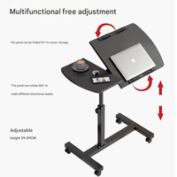 Bureau d'étude pliable mobile, bureau de lit réglable pour ordinateur portable, table de lit pliable pour ordinateur portable, table de lit réglable
