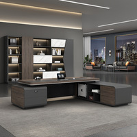 Mobilier de bureau luxueux MDF Bureau de direction Bureau de direction Mobilier de direction Bureau de direction avec bibliothèque