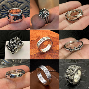 CH High Version 925 Sterling <strong>Silver</strong> Men Women Personalized Eternal <strong>Ring</strong> <strong>Cross</strong> Fashion Index Finger Tail <strong>Ring</strong> for Couple - Product Image 2
