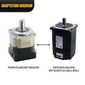 Hltnc giảm tốc hành tinh chính xác giảm tốc bánh răng xoắn ốc PGH ab60 <span class=keywords><strong>90</strong></span> 115 142 180 giảm tốc <span class=keywords><strong>servo</strong></span> 80 <span class=keywords><strong>90</strong></span> độ chính xác cao cho Bộ định tuyến CNC - Product Image 4