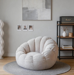 Funda de sofá individual de sherpa suave con diseño de <span class=keywords><strong>mini</strong></span> calabaza, funda de puf con forro interior desmontable y lavable para dormitorio y sala de estar - Product Image 1