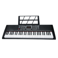 Teclado Electrónico de 61 Teclas, Piano de Plástico para Principiantes, Instrumento con Altavoz Incorporado, Batería AA, 60 Canciones de Demostración, Fuente de Alimentación de CC 9V