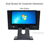 Système de point de vente Android 15,6 pouces sans bordure - Ordinateur portable pliable haute performance avec processeur I3/i5/i7, caisse enregistreuse ultra-fine avec carton d'expédition compact