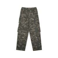 Pantalon cargo camouflage pour homme, style utilitaire, coupe droite, multi-poches, effet usé et déchiré, logo personnalisé, streetwear