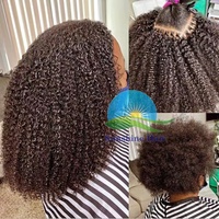 Extensions de cheveux I-tip malaisiennes, boucles italiennes pré-collées, cuticules alignées, Remy Afro Kinky Curly, couleur naturelle, 26 pouces