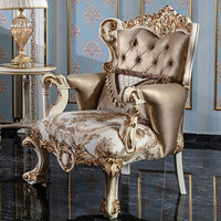 Europäischer Luxus Massivholz Geschnitztes Stoffsofa-Set für Villa-Wohnzimmer Holzsofa Königliche Palastmöbel