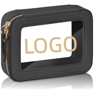 Sac de maquillage transparent en PVC en gros, pochette de voyage étanche avec fermeture éclair pour cosmétiques et articles de toilette pour femmes, logo personnalisé - Product Image 1
