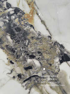 공장 공급 핫 세일 그레이 폴리쉬드 신터드 스톤 포세린 슬랩 3200x1600x12mm 고급 대리석 느낌 조리대 TV 배경 - Product Image 4