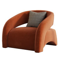 Fauteuil simple de style crème français, moderne, éco-responsable, avec pieds en bois massif, pour petit appartement, salon, mobilier de loisirs pour la maison