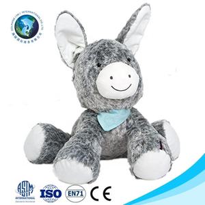 Commercio all'ingrosso realistico asino peluche grigio personalizzato farcito sveglio molle del bambino giocattoli di peluche asino - Product Image 2