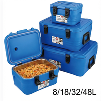 Ensemble de 4 boîtes de rangement de cuisine empilables pour usage commercial et domestique, 8L-48L, rectangulaires, en acier inoxydable, isothermes, écologiques