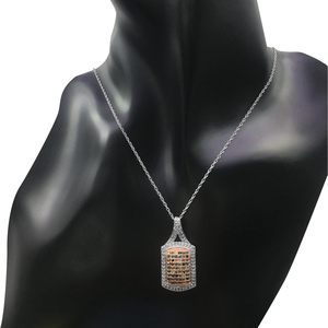 Diamond Pendant <b>Necklace</b> 1.01 Cttw White Multi Color Brilliant Cut Luxury 925 Sterling Silver 18 Inch diamond engagement <b>ring</b> - Product Image 3