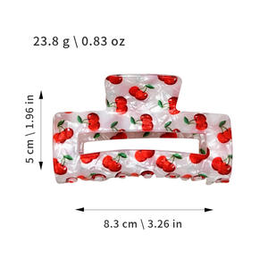 กิ๊บติดผมทรงสี่เหลี่ยม Sweet Hollow Fruit ดีไซน์หรูหรา กันลื่น ทำจากอะคริลิก เหมาะสำหรับผมบาง - Product Image 3